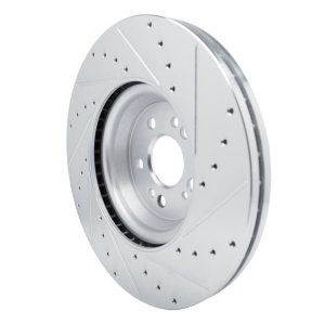 Mercedes-Benz GLE350 Brake Rotor (1) - Front Left - R1 Concepts - Drilled & Slotted - Silver - `20-`25